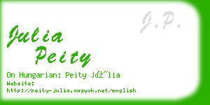 julia peity business card